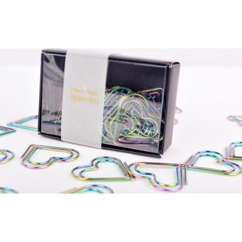 50sets Colourful Heart Bookmark Paper Clip Office Storage For Wedding Baby Shower Party Birthday Favor Gift Souvenirs SL5630