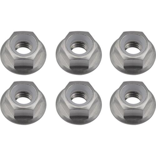6Pcs Titanium Nuts M8 M10 M14 Flange Nylon Lock Nut Motorcycle Chain Nuts Ti Fasteners