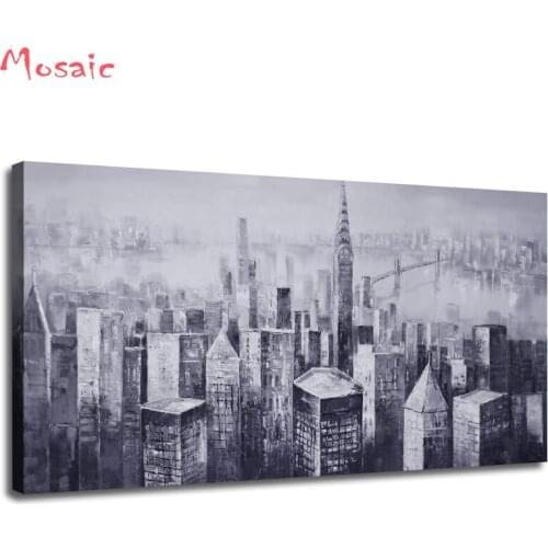 Abstract Black and White New York Cityscape diamond painting cross stitch kits Diamond embroidery mosaic painting home Decor