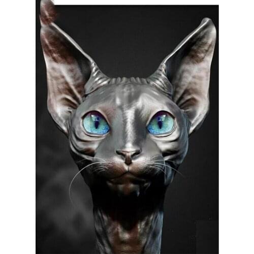 5d Diy Diamond Painting Momoart Sphinx Cat Diamond Inlaid Art Diamond Embroidery Cross Stitch Kit Animal Home Decoration
