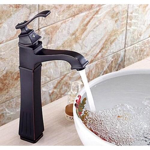 Antique black wash basin faucet hot and cold, Copper bathroom sink basin faucet, Oil Rubbed Bronze basin faucet mixer water tap