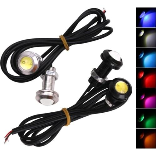 2x Car LED Signal Bulb COB Auto DRL Daytime Running Light Eagle Eye Fog Lamp Brake Reverse Parking Styling Yellow Red 18MM 23MM