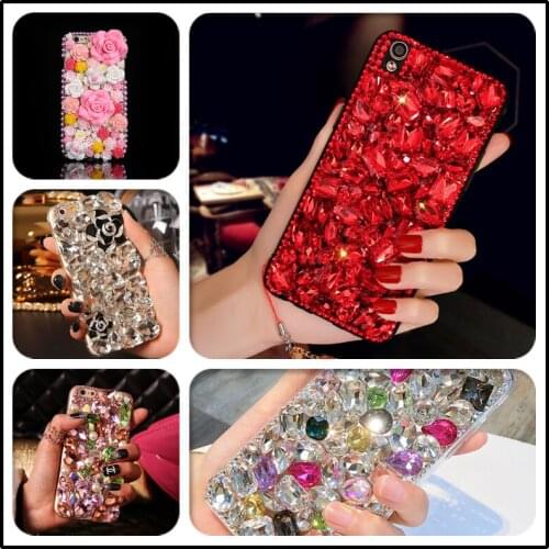 3D DIY Full Diamond Rhinestone Bling Funda Cases for Xiaomi Redmi Note 9 Pro/9s/9/8/8 Pro/8T/7 Redmi 9/8/8A Crystal Fundas Capa
