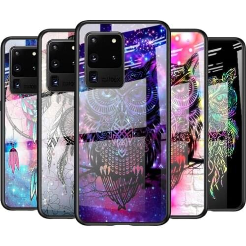 Tempered Glass Cover Owl catcher For Samsung Galaxy S21 Ultra Plus 5G M51 M31 M21 Shockproof Shell Phone Case