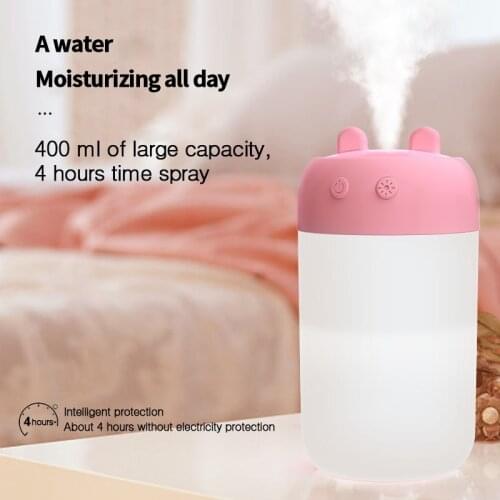 ELOOLE 400ml Portable USB Humidifier Air Humidification Diffuser Atomizer Purifier With Night Light For Home Car Desktop