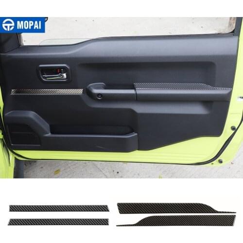 JIDIXIAN Carbon Fiber Stickers for Suzuki Jimny JB74 Car Door Interior Handle Decora Cover Accessories for Suzuki Jimny 2019