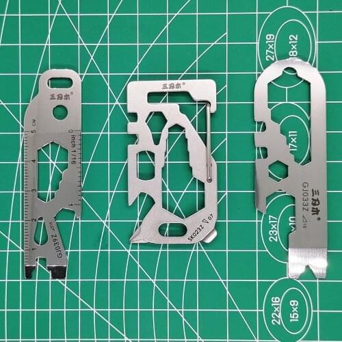 Sanrenmu SK023Z Pocket Multi Tool Outdoor EDC Tool Travel Kit KeyChain with Spanner Bottle Opener Screwdriver