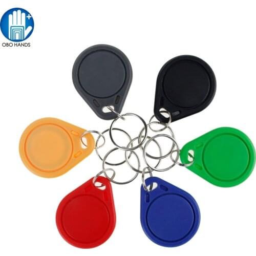 Pack of 10pcs)RFID Keychains 13.56 MHz NFC Tag Token Key Ring IC Tags M1 S50 Compatible RFID Keyfobs Card Multi Color Read Only