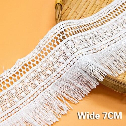 7CM Wide And Lace Fabric Ribbon Fringe Clothing Dress Curtain Sofa Handmade DIY Fabrics For Sewing Clothes