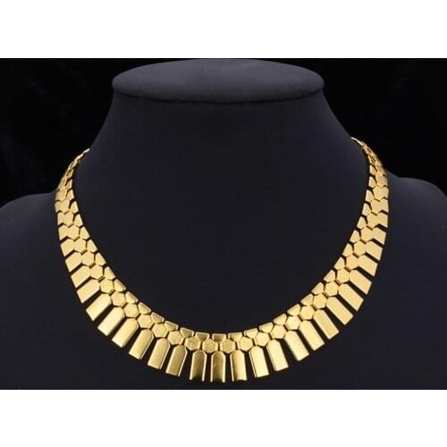 Chunky statement necklace for women unique design jewelry gold color metal neck choker 2017 N351G