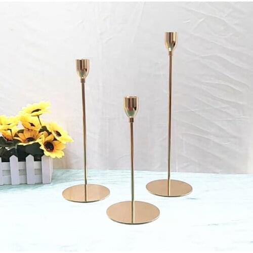 Chinese Style Metal Candle Holders Simple Golden Wedding Decoration Bar Party Living Room Decor Home Decor Candlestick
