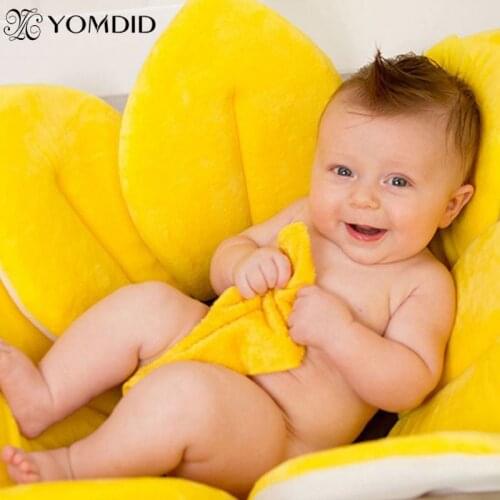 Newborn Baby Bathtub Foldable Blooming Bath Flower Bath Tub Blooming Sunflower mat Baby Seat Baby Play Bath Cushion Anti-Slip
