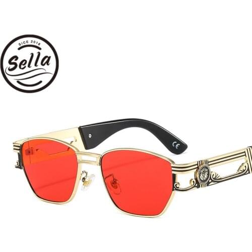 Sella New Brand Designer Retro Fashion Men Women Square Sunglasses Classic Alloy Frame Tint Lens Steampunk Glasses Eyewear