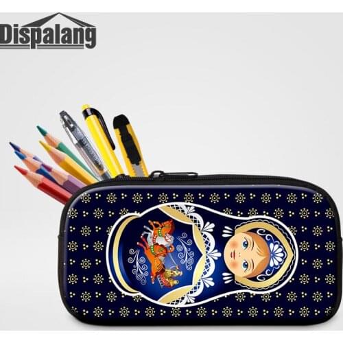 Dispalang Girl Lovely Pen Bag Russia Matryoshka Doll Designer Women Cosmetic Case Female School Stationery Children Pencil Bags