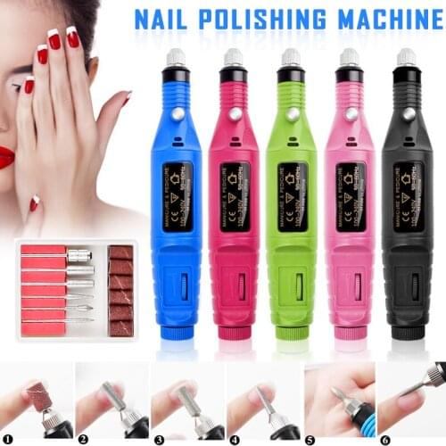 Dropshipping Hot Sale Manicure Machine Electric Nail Drill Bit Set Mill Cutter Mini Nail Art Sanding File SMJ