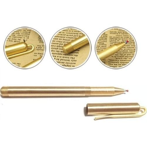 Hand Brass Pencils Pen Full Copper Metal Neutral Pen Non - slip Design Survival Multi Function Tool EDC Camping Tactical pen