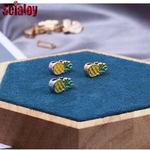 Seialoy 5Pcs New Rose Gold Heart Charm Fit 10mm Bracelet For Women Christmas Fruit Cake Beads Fit Belt Bangle Accessories Beaded