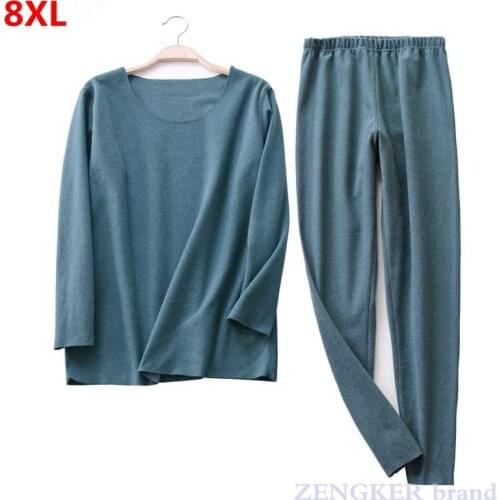 Autumn winter womens Thermal Underwear Bottoms large size Plush elastic thermal underwear set long pants underwear women 8XL