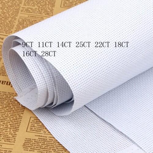 Aida cloth 9ct 14ct 18ct 28ct 22ct 25ct cross stitch fabric canvas small grid white stitching embroidery craft