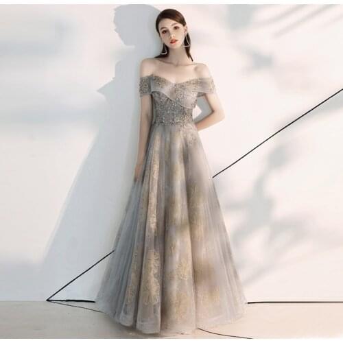 Evening Dress Formal Evening Dress Elegant Boat Neck Banquet Dress Luxury Appliques Evening Dress Custom Size Prom Dress