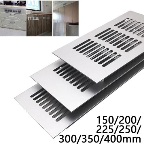 80X150-400mm Furniture Hardware Breathable Net Aluminium Air Vent Silver Louvred Grill Ventilation Grille Cover Rectangular Vent