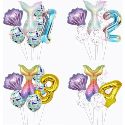 Happy Birthday Party Number Balloon Decoration Little Mermaid Birthday Party Decration Theme Mermaid Party Decor Balloon