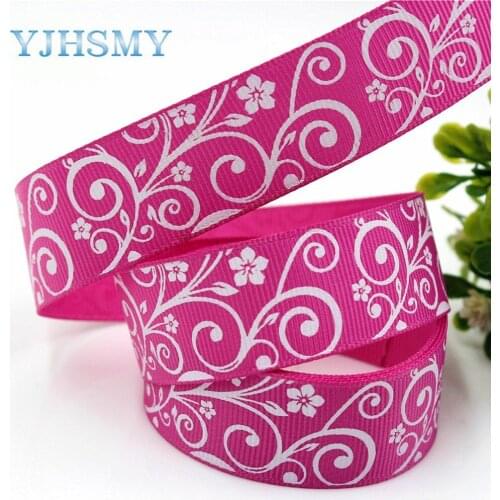 YJHSMY F-17630-263,22 mm 10 yards flower Printed grosgrain ribbons,DIY handmade Hair accessories Material wedding gift wrap