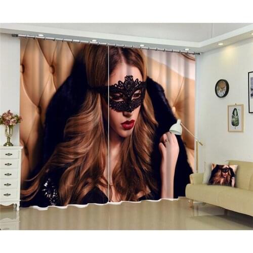 2017 New Curtains for Windows Drapes European Modern 3D sex girl shade curtain for living room bedroom