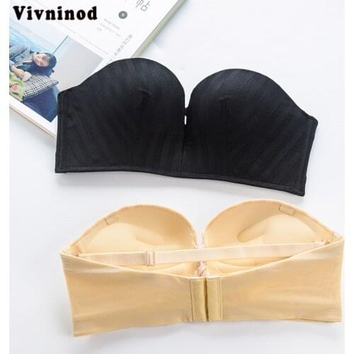 Women Strapless Bra Thicken Padded Bras for Women Super Push Up Wedding Dress Backless Underwire Seamless Bra Invisible Bra 70AB