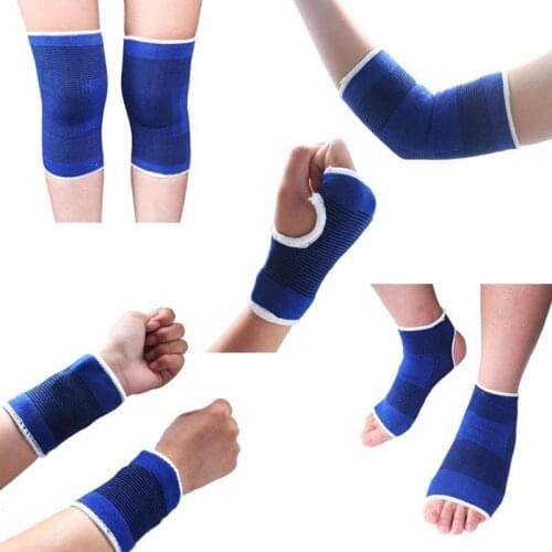 1 Pair Elastic Sport Protection Band Protective Gear Knitted Wrist Elbow Knee Pads Support Ankle Sprain And Prevention Band 2021
