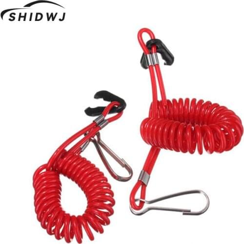 2PCS Boat Outboard Engine Motor Lanyard Kill Stop Switch Safety Tether For Yamaha Honda TOHATSU