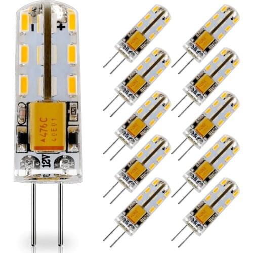 10 Pack G4 LED Light bulb 12V AC DC LED G4 Lamp 24LED Replace 10W T3 JC Halogen Bulbs Warm White 3000K Natural White 4000K 6000K