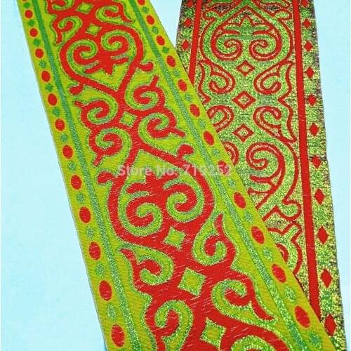 10cm 4'' Stage Clothes Costume Laciness Curtain National Jacquard Ribbon Garment Woven Webbing Orange Blink Ethnic Tutem Trim