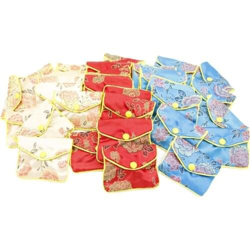 Jewelry Gift Bags Pouches 6cmX8cm Blue Red Champagne