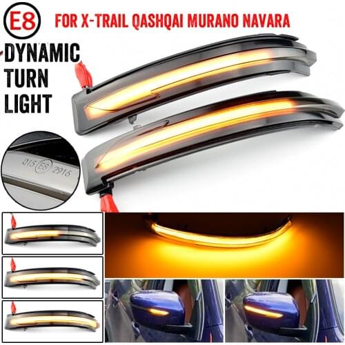 2pcs For Nissan X-Trail T32 Rogue Qashqai J11 Murano Z52 Navara Pathfinder Terra Car LED Dynamic Turn Signal Mirror Light