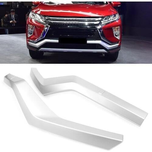 2PCS Chrome Car Styling Front Fog Light Lamp Cover Trim Decoration For Mitsubishi Eclipse Cross 2018 ABS Plastic