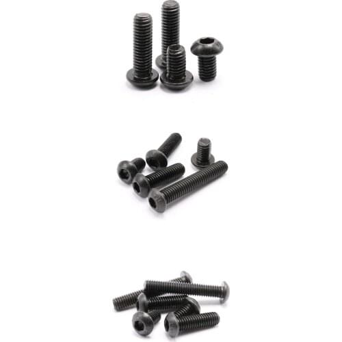 20pcs/lot M2 M2.5 M3 Alloy Steel Screws Hex Socket Round Head Cap Black Screw Furniture Fastener Bolt M3 * 6mm/8mm