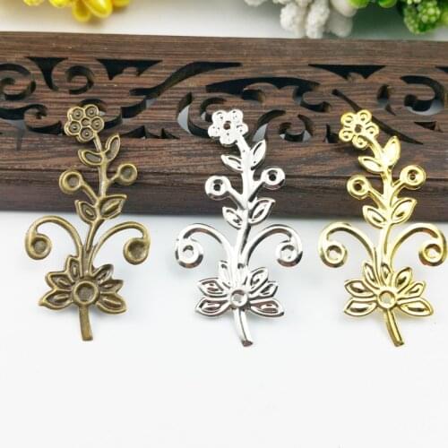 20pcs 22x40mm Filigree flower Wraps Metal Charms For Embellishment Scrapbook DIY Jewelry Metal Craft Wraps