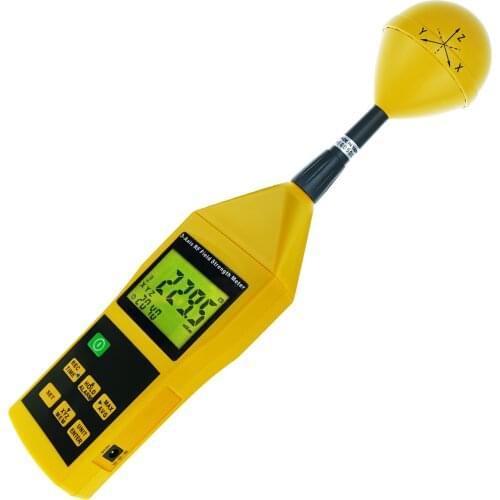 3-Axis Triaxial RF Field Meter 10MHz to 8GHz Electromagnetic Radiation Strength Detector Tester w/ Tripod Mounting & Alarm