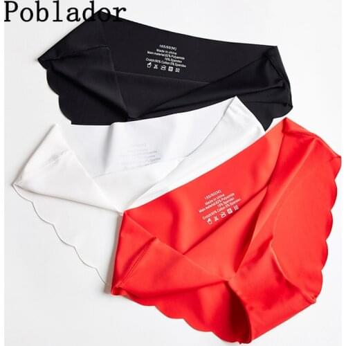 Womens Panties Silk Womens Underwear Seamless Panties For Woman Female Underwear 3PCS Sets Low-Rise Briefs Ladies Lingerie New