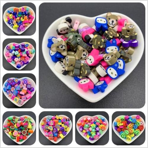 30pcs 10mm Clay Beads Polymer Mixed Color Polymer Clay Spacer Beads For Jewelry Making DIY Handmade Crafts