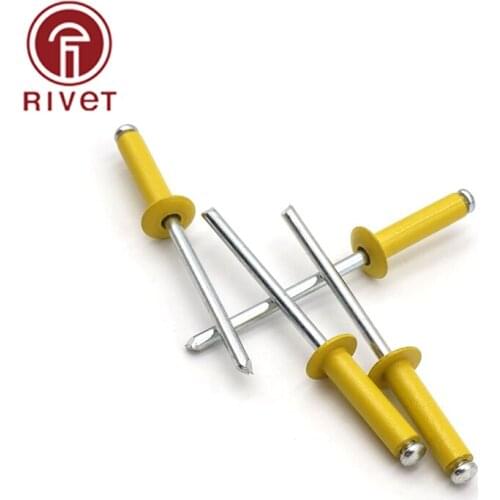 4x13 4x14 4x15 4x16 4x18 4x20 4x25 mm Yellow Aluminium Steel Opening Blind Rivet Dome Head Rivets Pulling Rivets Furniture Car