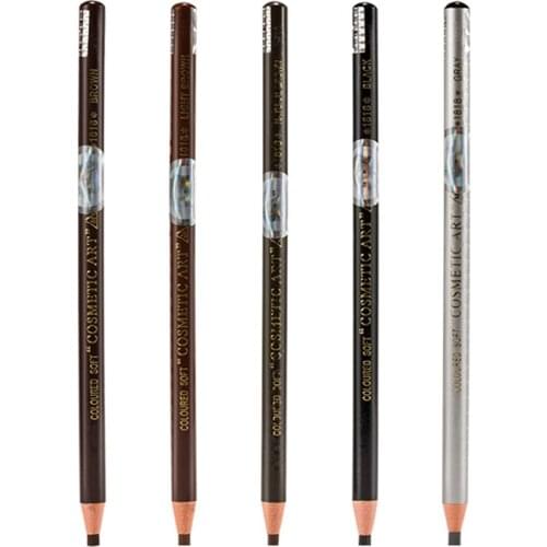 5pcs Microblading Eyebrow Pen Waterproof Permanent Makeup Eye brow Pencil Positioning Lip Dark Brown Eyebrow Cejas Maquillaje