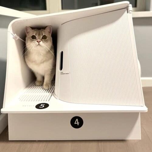 White Fully Enclosed Cat Litter Box Enclosure Furniture Modern Training Cat Litter Box Big Arenero Gato Cat Supplies BD50CP
