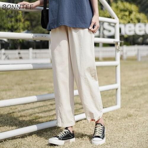 Pants Women Students Korean Style Baggy Leisure Wide Leg Trousers New High Waist All-match Fashion Teens Popular Vintage Cozy