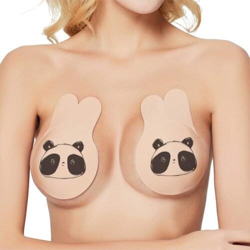 Silicone Bra Invisible Push Up Sexy Cartoon Panda Strapless Bras Adhesive Backless Breast Enhancer For Women Lady Nipple Cover