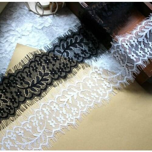 Length 3 meters Floral Eyelash lace Fabric Export DIY Clothing Scarf Shawl Stitching Wide 8CM