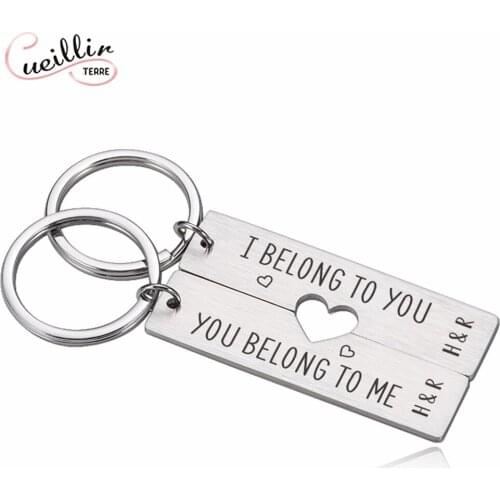 Single Letter Customization Couple Personalized Keychain Send Lover Husband Boyfriend Girlfriend Anniversary Gift Valentine Day