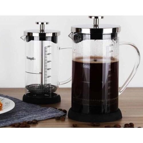 Stainless Steel French Press, Boron silicate French Press Coffee Pot with scale, Coffee Maker, Tea Pot 350ML 600ML