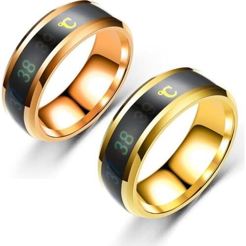 Temperature Ring Titanium Steel Mood Emotion Feeling Intelligent Temperature Sensitive Rings for Women Men Waterproof Jewelry